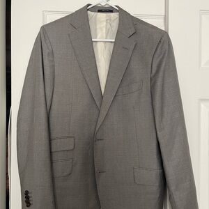 SUITSUPPLY Sienna Pure Wool Super 130s Two Button Gray Jacket (Size 50)